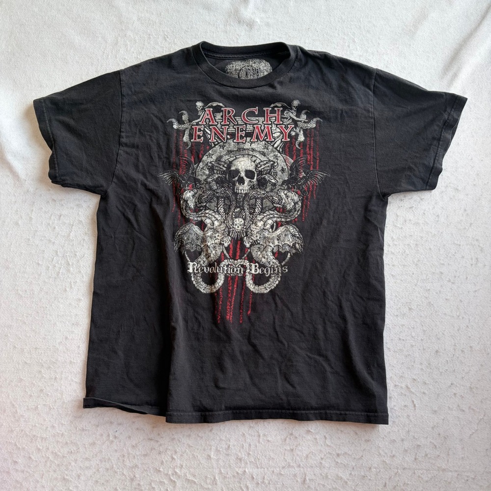 Arch Enemy T-Shirt Mens L Black Revolution Begins Graphic Band Tee